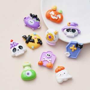 Breloques d'Halloween en résine Cartoon Purple Evil Eye Bat Diy Décoration pour coque de té<span class=keywords><strong>l</strong></span>éphone - Product Image 1