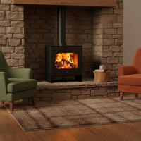 Cheminée autoportante à feu véritable, chauffage au bois pour la maison, style européen moderne, plaque en acier, pour salon intérieur