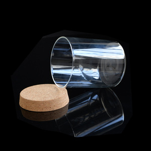 Corked Glass Bottle 55x80 Mm Cylinder High Borosilicate Premium Tea Packaging With Cork Seal - Product Image 1