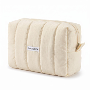 Makeup Bag Kosmetiktasche Quilted Puffy T/C Poly Cotton Cosmetic <b>Pouch</b> <b>Zip</b> Top Custom Logo Print OEM BSCI - Product Image 2