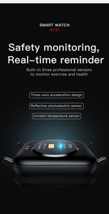 Yuniq Đồng Hồ Thông Minh Theo Dõi Nhiệt Độ Ip68 Theo Dõi Giấc Ngủ Máy Đo Nhịp Tim Oxy Huyết Áp Nhịp Tim Gts1 - Product Image 3