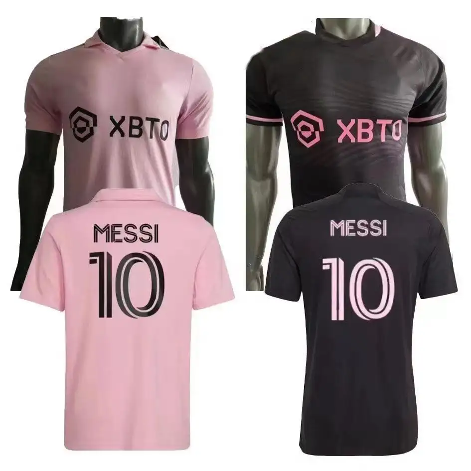 23 24 Nieuwe Stijl Fc Messi Inter Miami Jersey Set Heren Voetbal Uniform Voetbal Truien Custom Voetbalkleding Met Logo Nummers