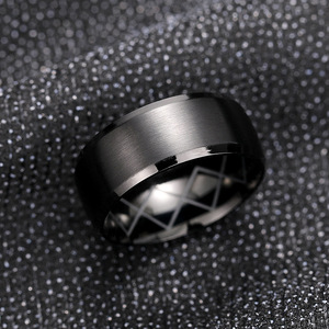 <b>Tungsten</b> Men's Wedding Band Geometric Design Modern Style Plain Finish DJ077 <b>Ring</b> - Product Image 6