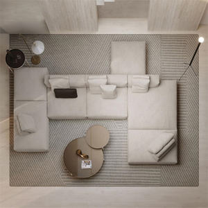 उच्च घनत्व स्पंज आधुनिक एल आकार 7 सीटर एकांत सोफे फर्नीचर सेट इतालवी रहने वाले कमरे मॉड्यूलर संयोजन - Product Image 3