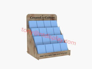 Espositore per biglietti di auguri a 3 livelli facile da montare espositore in legno di bambù per bustine di tè - Product Image 4