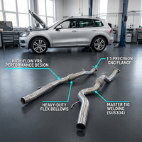 Tuyaux d'échappement haute performance pour Volkswagen Touareg 3.6L VR6 2007-2017, en acier inoxydable, pour améliorer la puissance