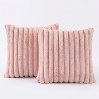 Housse de coussin décorative moderne minimaliste en fausse fourrure de lapin côtelée, douce et moelleuse, pour canapé, hôtel, maison