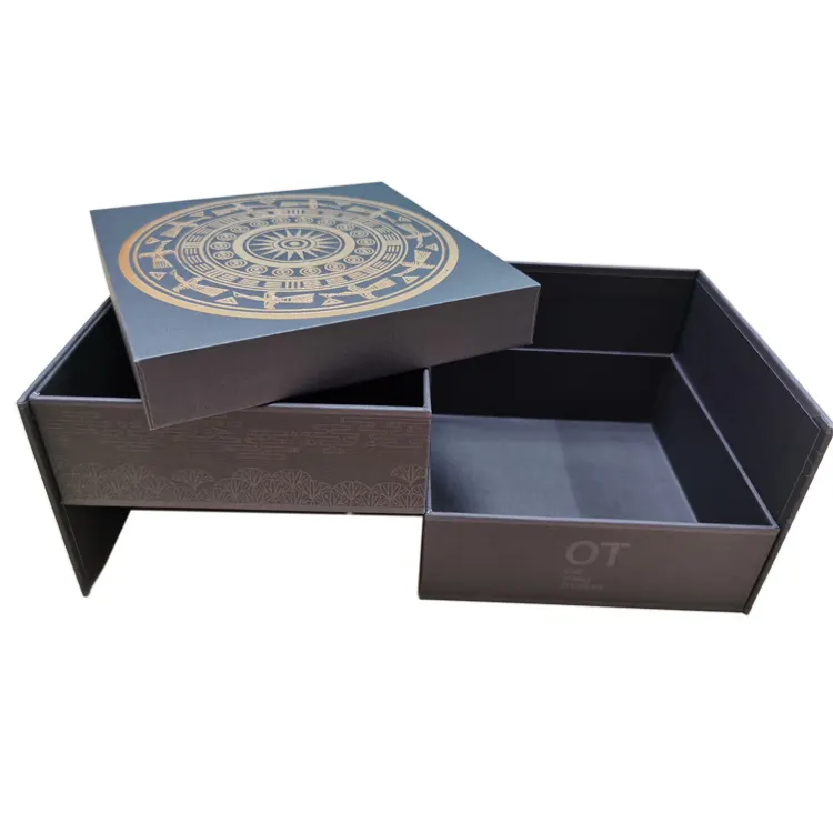 Роскошная двухслойная картонная подарочная коробка с тиснением логотипа упаковочная коробка золотые бокалы для вина на заказ жесткие коробки ручной работы по индивидуальному заказу