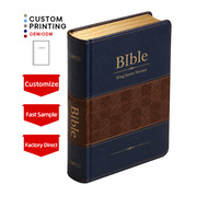 Vente directe d'usine, couverture en cuir PU personnalisée avec logo, impression de livres chrétiens avec estampage à chaud, Bibles modernes
