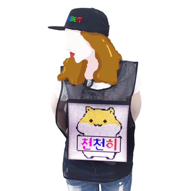 App Programming Shines Outdoor Indoor RGB Full Color Advertising LED Vest with Wearable Screen 1 Year Warranty