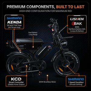 จักรยานไฟฟ้า VOMO รุ่น X90Max ขนาด 20 นิ้ว ยางอ้วน 250W มอเตอร์ไร้แปรงถ่าน ระบบกันสะเทือนคู่ โครงอะลูมิเนียม แบตเตอรี่ลิเธียม 48V - Product Image 4