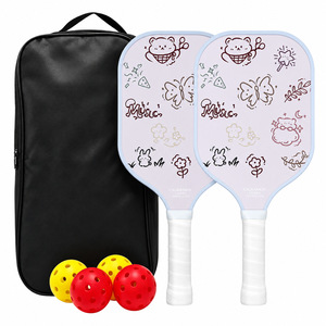 Kit de pickleball de voyage compact et portable en fibre de verre pour les vacances à la plage, prêt à l'emploi, avec raquettes et balles, kit professionnel - Product Image 1