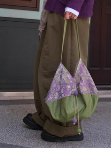 Sac à bandoulière Sapana Printemps/Été 2026 Color-Block, vert pomme et violet pâle contrastant, style floral pastoral - Product Image 1