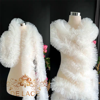 DELACE haute qualité volants colorés maille moelleux dentelle tissu robes de mariée accessoires