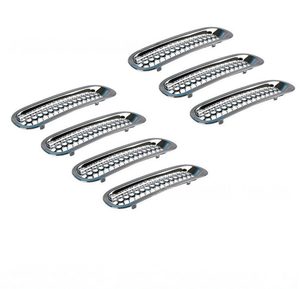 Para modelos Jeep JK <span class=keywords><strong>Wrangler</strong></span> de 2007-2018, inserções de grade dianteira em prata galvanizada, cobertura de grade em malha frontal, acessórios de encaixe, pacote com 7 peças. - Product Image 2