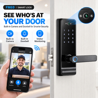 Interphone vidéo WiFi Tuya, étanche, avec reconnaissance faciale, serrure de porte à empreintes digitales, serrure intelligente à distance pour porte en bois, stockage dans le cloud