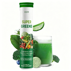 OEM Organic Supplement Green Superfood Super Green Daily Fruit and Vegetable Multivitamin Super Greens Effervescent <b>Tablets</b> - Product Image 1