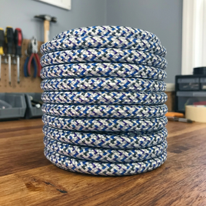 Gyemo Tira de cable textil decorativo de 5 metros, azul con purpurina Pixel (2x0,75 mm) CIR62PI01 - Product Image 3