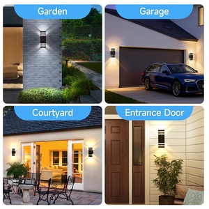 Lámpara de Pared <span class=keywords><strong>LED</strong></span> con Sensor Fotoeléctrico de 3000K, Aplique de Pared <span class=keywords><strong>LED</strong></span> Decorativo para Exteriores de Doble Cabezal, Impermeable IP65, Encendido al Anochecer y Apagado al Amanecer - Product Image 6