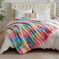 Couverture moelleuse en fausse fourrure de lapin bulle douce épaisse tricotée confortable pour l'hiver cadeaux décoratifs pour la maison canapé-lit canapé chaise