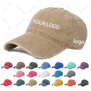 Bulk Wholesale Blank Washed Cotton Baseball Cap Custom Embroidery LOGO Caps Men Casual 6 Panel Distressed Vintage Dad <b>Hat</b> - Product Image 1