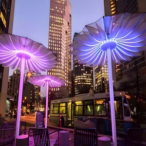 مصباح أرضي على شكل زهرة في مول مي تشن، تركيبة فنية للإضاءة الخارجية في المطاعم والمحطات - Product Image 1