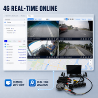 MDVR 4 canaux 4G AI avec écran TFT-LCD 10 pouces, étanche IP67, AHD 720P, vue panoramique 360°, ADAS, GPS, garantie 1 an