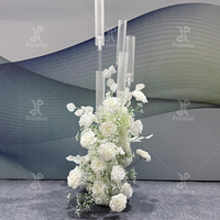 Boule de fleurs artificielles en soie, nouveau style, pour centres de table de mariage, décoration d'événements, blanc