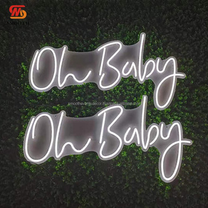 SMOOTH OH BABY Letrero de luz de neón Género Reveal Ceremonia Telón de fondo Decoración RGB Letrero electrónico Acrílico - Product Image 1