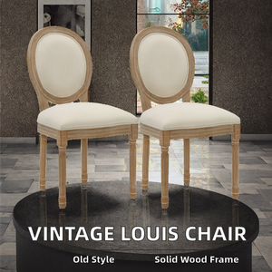 Vintage French Style <strong>Louis</strong> <strong>Chair</strong> Solid Wood Frame with Round Back Extendable Design for Dining Restaurant Home Furniture Use - Product Image 2