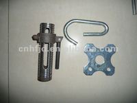 Support de fixation robuste Q235 avec écrou et plaque de base pour échelles en acier réglables et composants d'échafaudage