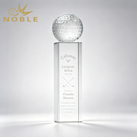 Trofeo de Golf de Cristal Noble, Delgado, Recto y Alto, con Superficie Grabable para Palos de Golf Cruzados, Recuerdo para el Jugador Superior de la Liga Anual de Golf