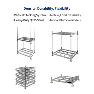 מדף מחסן נייד מפלדה Q235 עמיד בפני קורוזיה וחלודה, ניתן לפירוק, מתאים למלגזה, לשימוש כבד. - Product Image 2