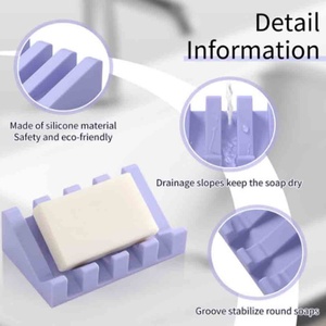 Self Draining Soap Bar Holder for Silicone Sponges Holder Bathroom Anti-slip Soap case Soap Dish with Drainage - Product Image 3