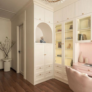 ชั้นวางหนังสือติดผนังแบบสั่งทำพิเศษ Wiccamen พร้อมโต๊ะทำงานในตัว ตู้เก็บของแบบโมดูลสำหรับห้องนอน ทำจากไม้เนื้อแข็ง สำหรับห้องนั่งเล่น - Product Image 3