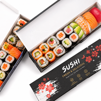 Boîte à sushi personnalisée de qualité supérieure, vente en gros, emballage élégant en carton ondulé pour restaurant japonais haut de gamme