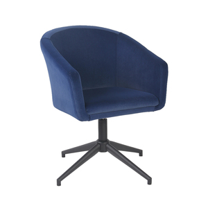 Silla de Oficina Carlford de Terciopelo Azul Oscuro Anji OEM, Diseño Moderno, Muebles Comerciales Antiguos para Sala de Estar - Product Image 1