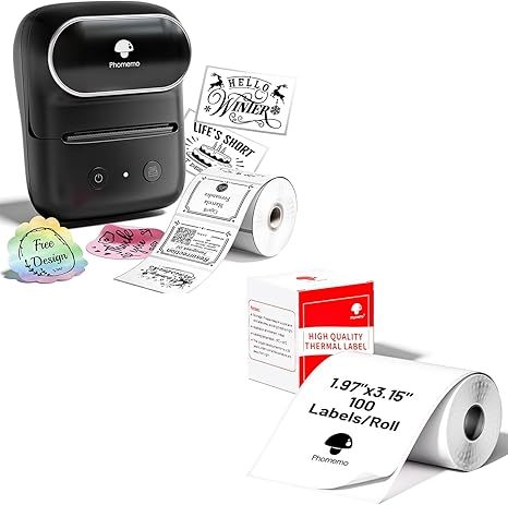 M108 Thermal Label Printer Label Maker Portable Printer for Small Business Sticker Printer for Phone Bt