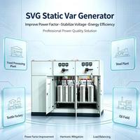 Générateur de puissance réactive statique SVG, utilisé pour la stabilisation du réseau électrique, dispositif de compensation de puissance réactive dynamique 50/60Hz IP20
