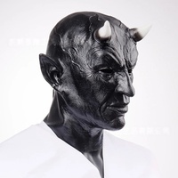 Casque d'horreur de Mephistopheles de masque de diable de corne de taureau noir pour des masques de fête environnants d'halloween
