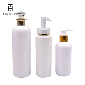 บรรจุภัณฑ์โลชั่นบัตเตอร์เหลว ขนาด 100 มล. 150 มล. 200 มล. 250 มล. 300 มล. 500 มล. ขวดพลาสติกใสสีขาวสำหรับแชมพู พร้อมฝาแบบเพชร - Product Image 6