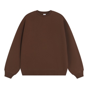 Pull-over en molleton de coton pur lavé style américain, coupe ample, col rond, couleur unie, 500g, personnalisé pour homme, automne-hiver - Product Image 6