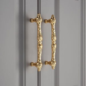 Poignée de tiroir et de porte de meuble en laiton massif, finition dorée, barre en T droite, tiges rondes, quincaillerie pour commodes, meubles de cuisine et armoires - Product Image 3