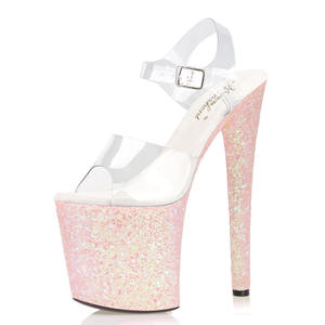 Nuova borsa fondo paillettes colore sexy tacchi sottili 20 <span class=keywords><strong>cm</strong></span> spogliarellista tacchi alti gotici <span class=keywords><strong>8</strong></span> pollici sandali estivi da donna - Product Image 3