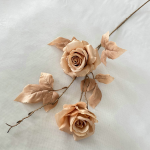 ช่อดอกไม้ประดิษฐ์สีน้ำตาลลายดอกโบตั๋นและกุหลาบสำหรับตกแต่งงานแต่งงานสไตล์ชนบทในฤดูใบไม้ร่วง ดอกไม้ผ้าไหมก้านยาวสีคาราเมลและสีน้ำตาลอ่อน - Product Image 3