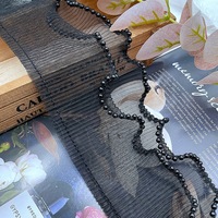 En gros 9CM Broderie Décorative Maille Volant Perle Perlée Bordure Dentelle Garniture