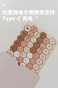 Geezer phong cách 2.4G Bàn phím BT không dây với thiết kế bàn phím lục giác thanh lịch - Product Image 5