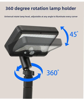 2-en-1 Applique murale sans fil IP66 Projecteur solaire LED pour éclairage de scène de jardin, de pelouse et d'extérieur étanche