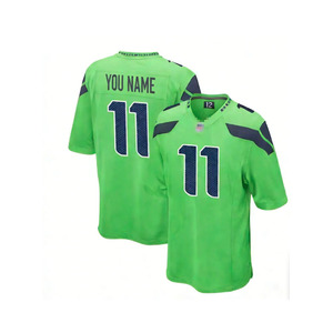 En Kaliteli Erkek Seattle Forması Özel Amerikan Futbolu Tişörtleri İşlemeli Logolu Spor Giyim Retro - Product Image 2