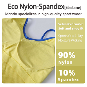 Débardeur court pour femme en tricot côtelé nylon-spandex avec bordure contrastante, personnalisable pour activités de plein air - Product Image 4